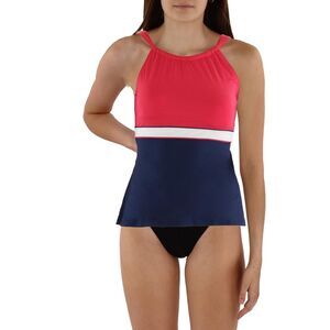 Beach House Womens Navy Colorblock High Neck Beachwear Tankini Swim Top NWT